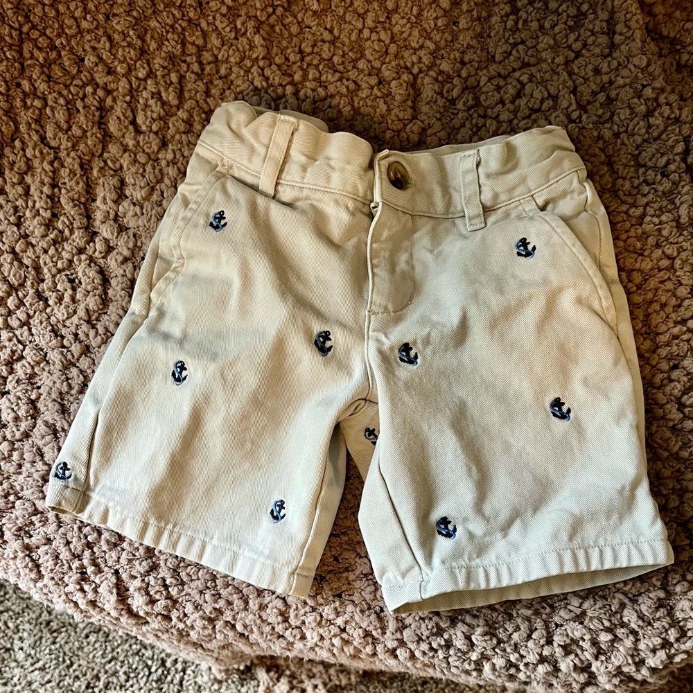 Janie and Jack Tan Embroidered Shorts